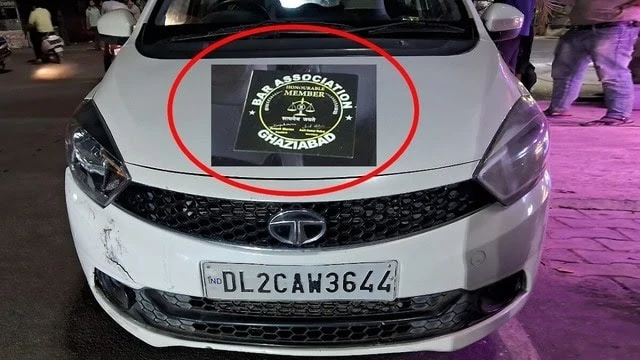 गाजियाबाद में बार एसोसिएशन का लोगो लगी कार ने मचाई तबाही, कई लोग घायल