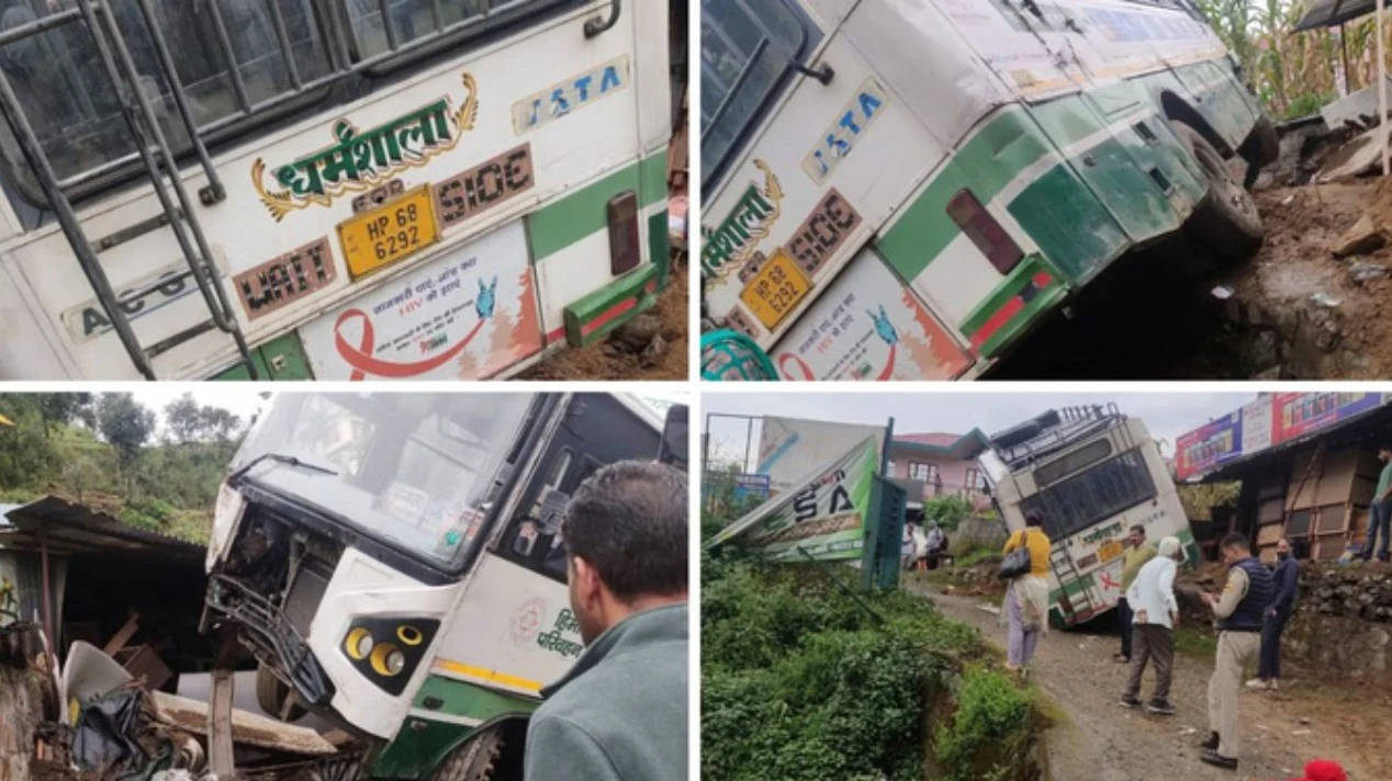 शिमला-धर्मशाला बस हादसा और चिंतपूर्णी श्रद्धालुओं की थार खाई में गिरी, चार घायल