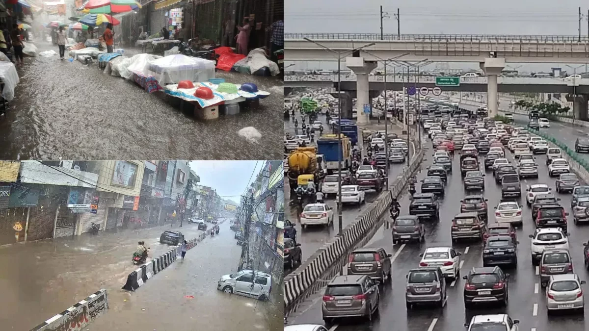 दिल्ली-एनसीआर में झमाझम बारिश से मौसम में ठंडक, सड़कों पर जाम