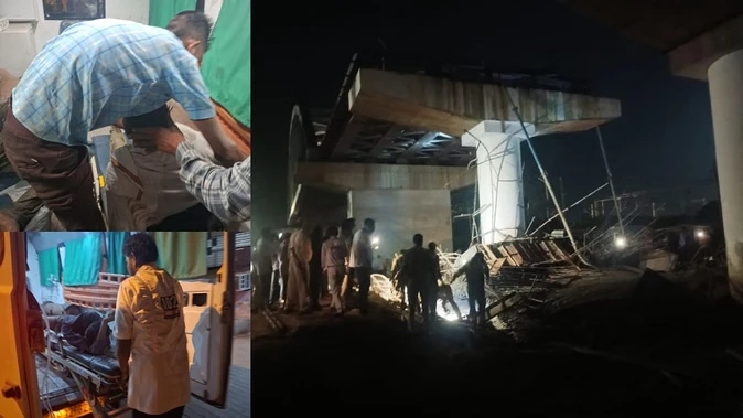टूंडला में निर्माणाधीन रेलवे ओवरब्रिज ढहा, कई मजदूर मलबे में दबे, रेस्क्यू जारी