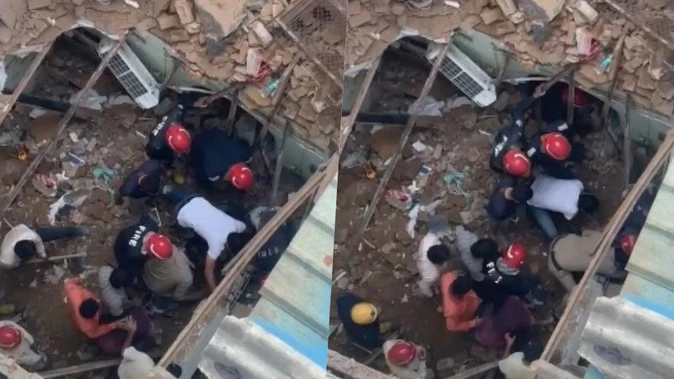 उत्तम नगर में मकान गिरने से कई लोग फंसे, रेस्क्यू ऑपरेशन जारी
