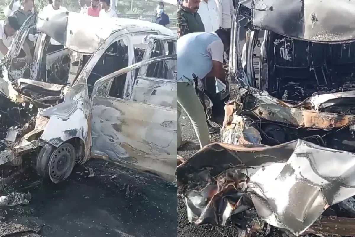 बीकानेर में ट्रक ने कार को मारी टक्कर, भीषण आग में दो की दर्दनाक मौत