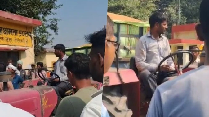 धान की तौल न होने पर किसान ने मंडी में जताया रोष, ट्रॉली लेकर थाने जाने की दी धमकी