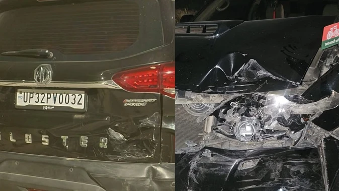 वाराणसी-सुल्तानपुर हाईवे पर तीन गाड़ियों की टक्कर, बाल-बाल बचे पूर्व विधायक संतोष पांडेय