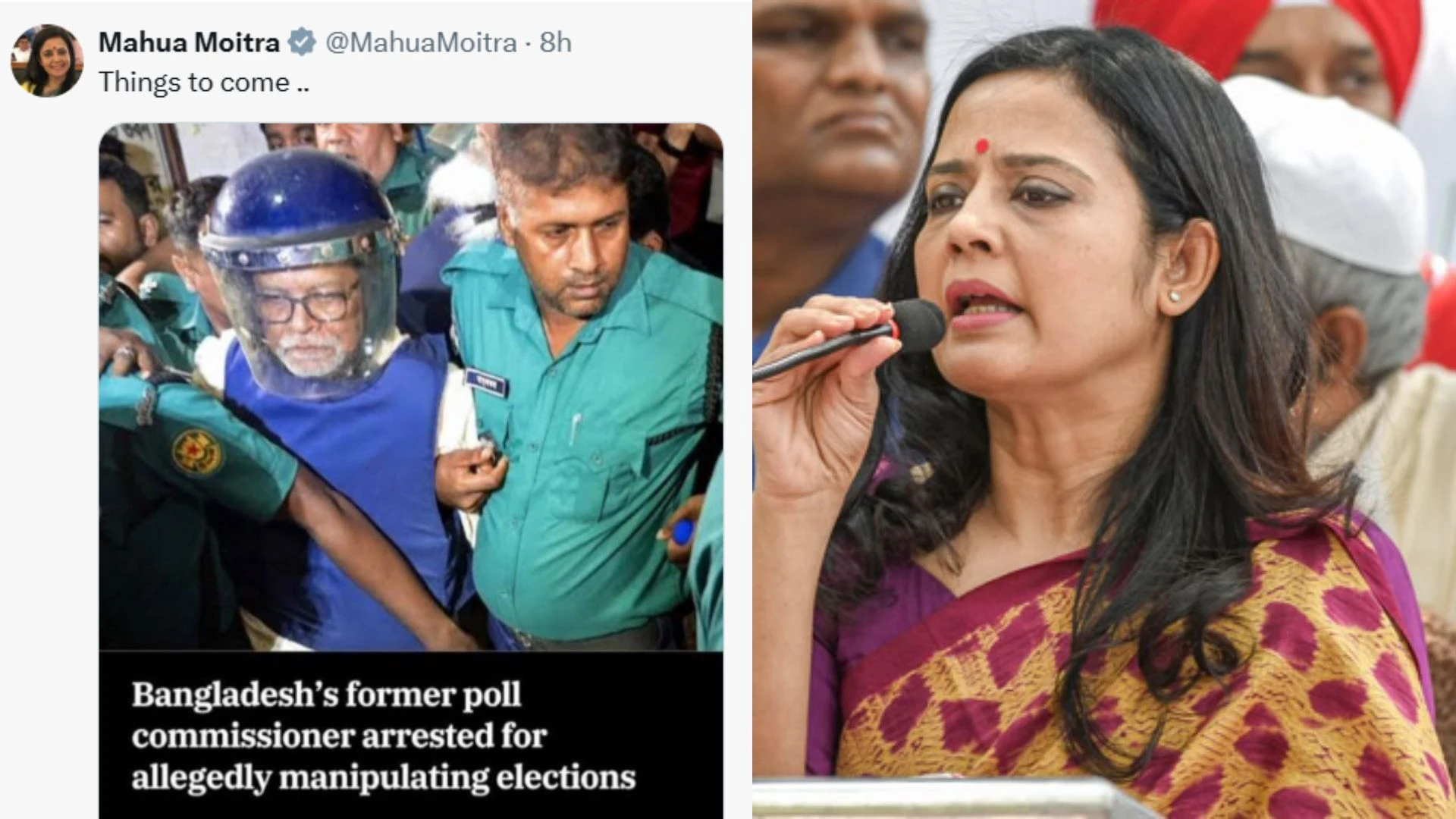 महुआ मोइत्रा के पोस्ट पर भाजपा भड़की, कहा- ‘भारत की लोकतांत्रिक संस्थाओं का अपमान’