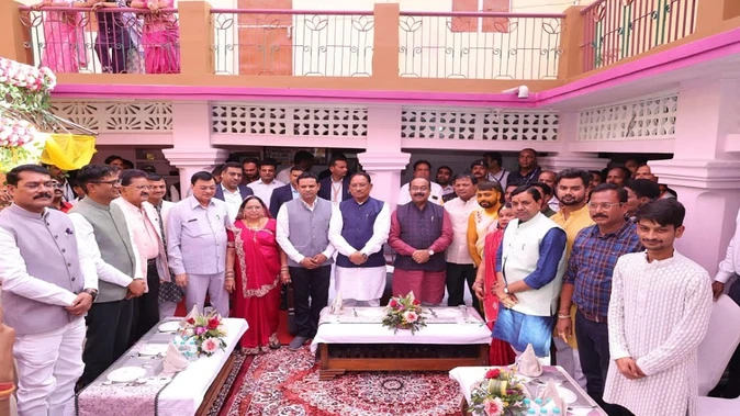 कोरबा: श्रम मंत्री के घर शादी समारोह में पहुंचे सीएम साय समेत कई मंत्री