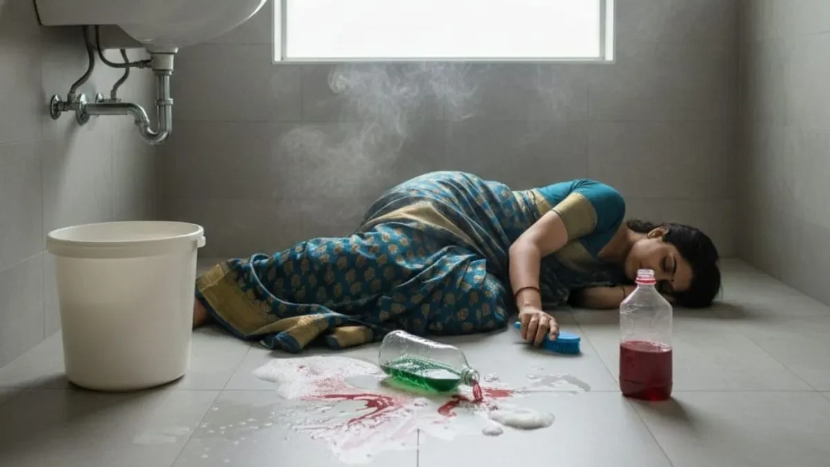 साहिबाबाद: बाथरूम क्लीनिंग के दौरान दो केमिकल मिलाने से महिला बीमार, अस्पताल में भर्ती