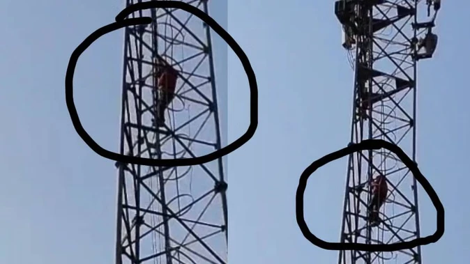 शादी की मांग को लेकर युवक का ड्रामा, सीतापुर में मोबाइल टॉवर पर चढ़ा