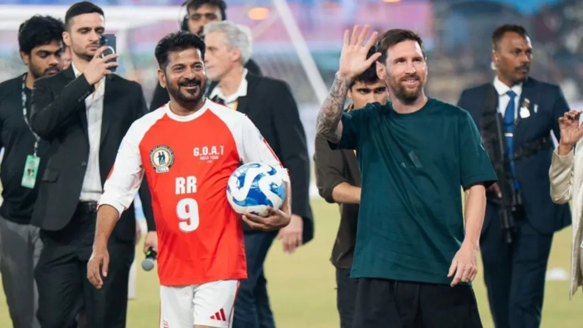 हैदराबाद में मेसी के साथ फ्रेंडली मैच में सीएम रेवंत रेड्डी की पासिंग वायरल, केंद्रीय मंत्री ने किया तंज