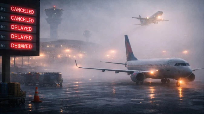 दिल्ली एयरपोर्ट पर मौसम की मार: 500 से ज्यादा उड़ानें लेट...14 रद्द