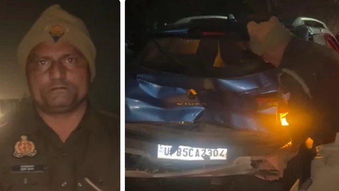 मेरठ: हाईवे पर बीच सड़क में कार खड़ी कर सोया पुलिसकर्मी, वीडियो वायरल