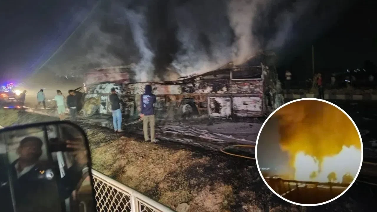कर्नाटक में दर्दनाक सड़क हादसा, बस में आग लगने से 10 लोगों की मौत