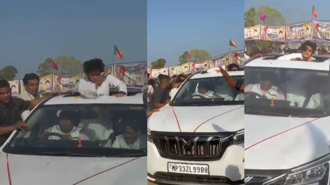 ज्योतिरादित्य सिंधिया के पुत्र महा आर्यमन को रोड शो के दौरान लगी मामूली चोटिल