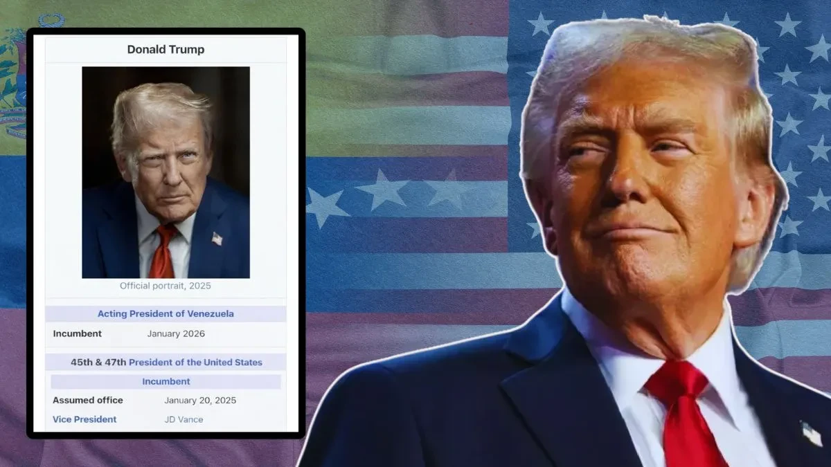 ट्रंप ने खुद को बताया वेनेजुएला का कार्यवाहक राष्ट्रपति, तस्वीर से उठा विवाद