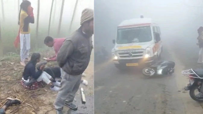 पुरकाजी में ई-रिक्शा और एम्बुलेंस की टक्कर, परीक्षा देने जा रही छात्राएं घायल