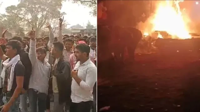 तराना में दूसरे दिन भी तनाव, उपद्रवियों ने लकड़ी की टाल में लगाई आग