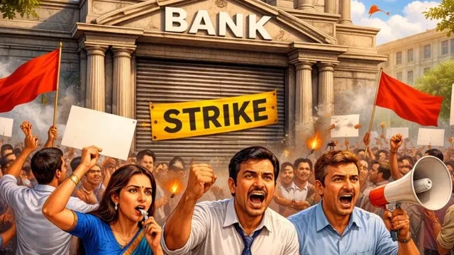 पांच दिवसीय कार्य सप्ताह की मांग पर बैंक यूनियनों की हड़ताल