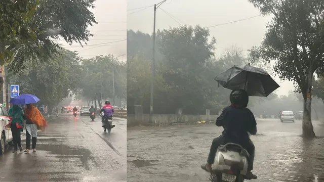 दिल्ली-एनसीआर में बारिश का दौर जारी, नारनौल में ओलावृष्टि से ठंड बढ़ी