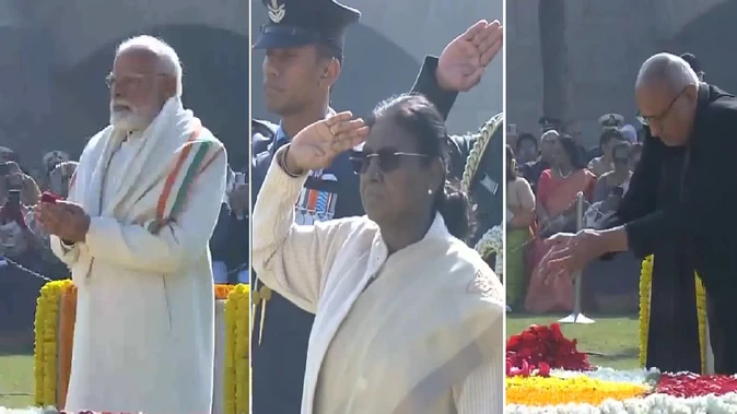 78वीं पुण्यतिथि: राष्ट्रपति और प्रधानमंत्री ने राजघाट पर बापू को किया नमन