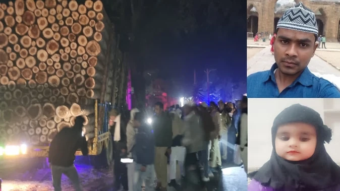 बिजनौर-बदायूं स्टेट हाईवे पर भीषण हादसा, पिता-पुत्री की मौत