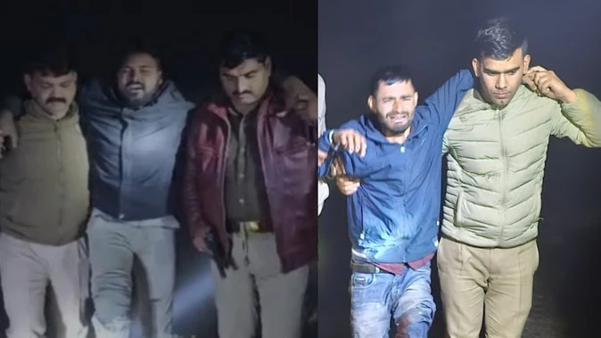 मेरठ: गंगनहर पटरी पर मुठभेड़, दो इनामी बदमाश गिरफ्तार