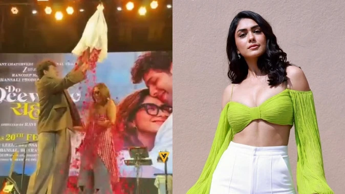 ‘रोज डे’ पर मृणाल ठाकुर पर हुई फूलों की बारिश, वीडियो हुआ वायरल