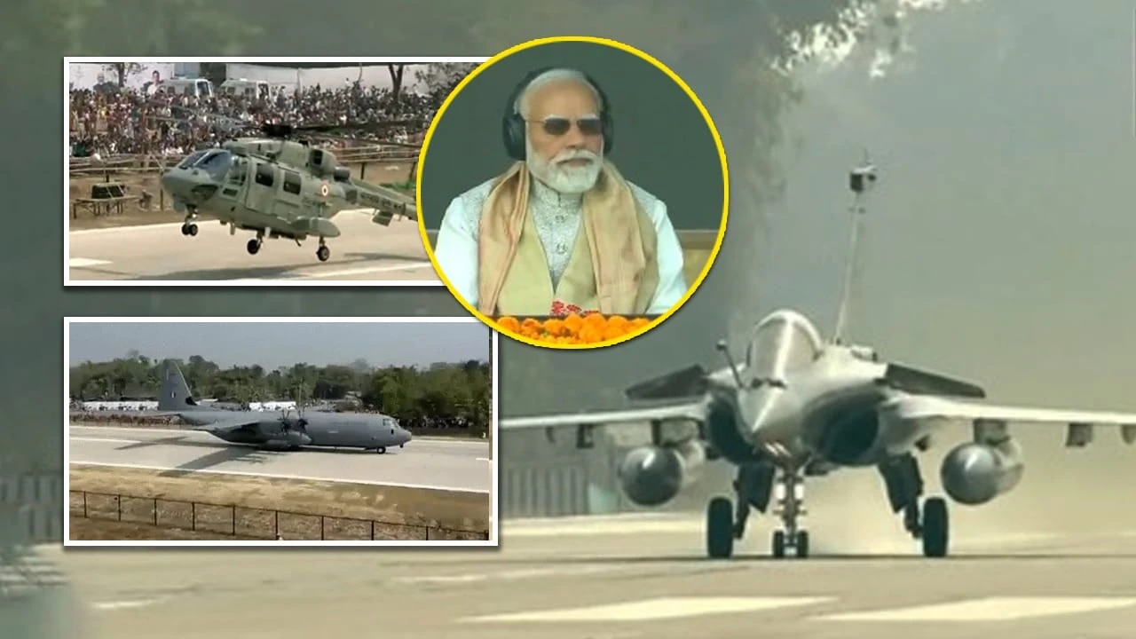 असम के हाईवे एयरस्ट्रिप पर पीएम मोदी के विमान की हुई ऐतिहासिक लैंडिंग