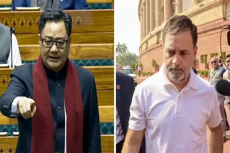 किरन रिजिजू ने राहुल गांधी को बताया भारत के लिए सबसे बड़ा खतरा