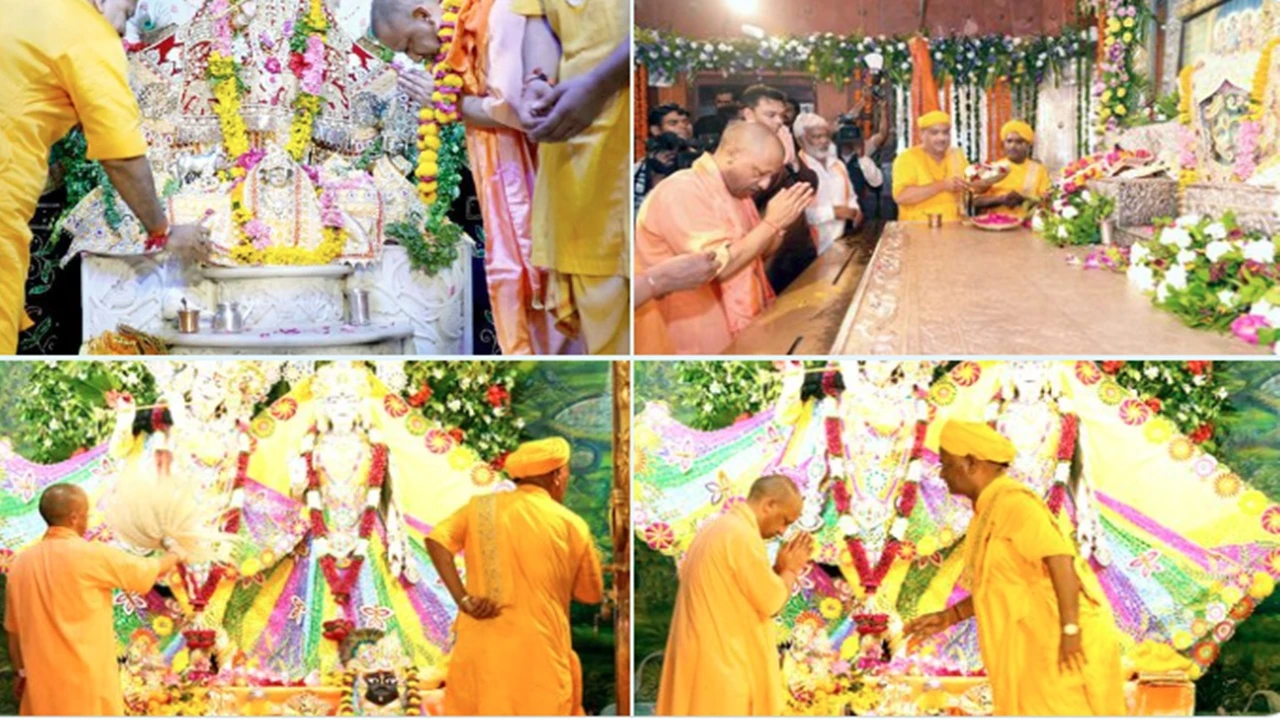 मुख्यमंत्री योगी ने मथुरा में श्रीकृष्ण जन्मभूमि मंदिर में की पूजा