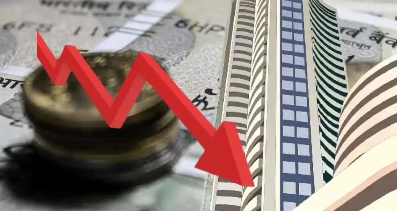 पश्चिम एशिया तनाव के बीच शेयर बाजार में भारी गिरावट, रुपया भी कमजोर