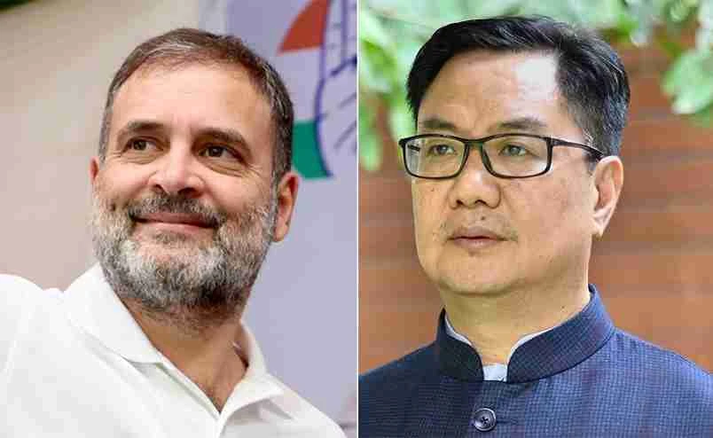 रिजिजू का दावा- राहुल गांधी और कई कांग्रेस नेताओं का उग्रवादियों से संबंध