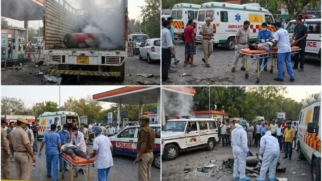 दिल्ली: नजफगढ़ में सीएनजी पंप पर धमाका, चार लोग झुलसे