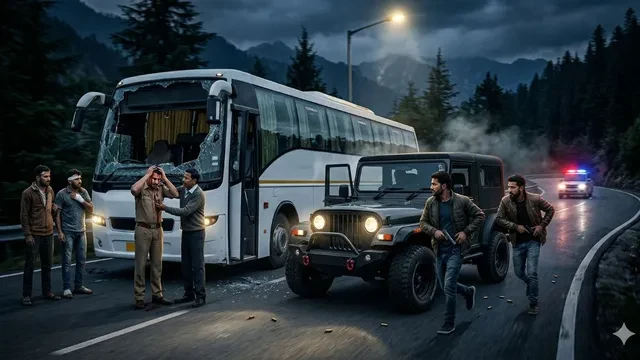 कांगड़ा में वॉल्वो बस पर थार सवारों का खूनी हमला, चार घायल