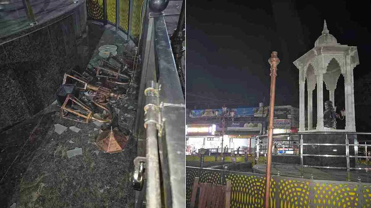 उद्घाटन से पहले नुकसान! मुजफ्फरनगर में ट्रक ने तोड़ी अहिल्याबाई चौक की लाइट