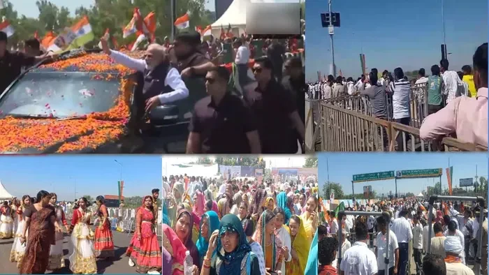 सहारनपुर में पीएम मोदी का भव्य स्वागत, रोड शो में उमड़ी भारी भीड़