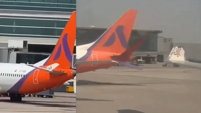 दिल्ली एयरपोर्ट पर बड़ा हादसा टला: दो विमान के पंख आपस में टकराए