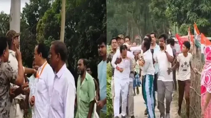 पश्चिम बंगाल में चुनावी हिंसा: भाजपा उम्मीदवार सुवेंदु सरकार पर हमला, वीडियो वायरल