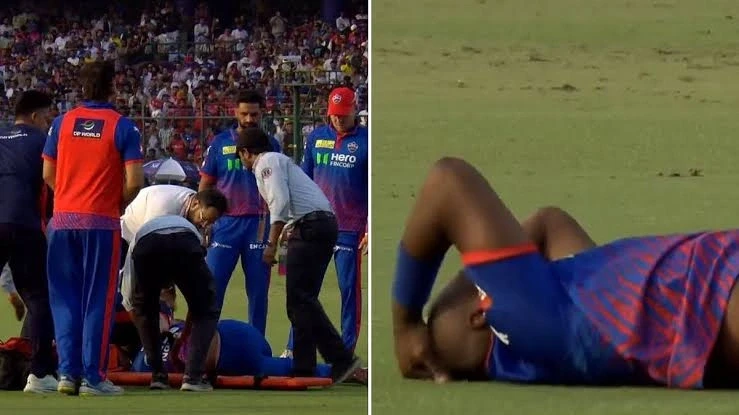 दिल्ली कैपिटल्स के गेंदबाज लुंगी एनगिडी फील्डिंग के दौरान चोटिल, एंबुलेंस से ले जाया गया बाहर