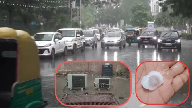 दिल्ली-एनसीआर में बदला मौसम का मिजाज, कई इलाकों में बारिश और ओलावृष्टि