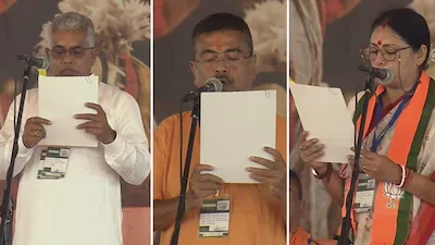 बंगाल में भाजपा सरकार का गठन, पांच नेताओं ने ली मंत्री पद की शपथ