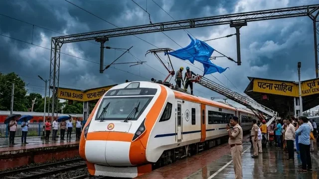 वंदे भारत के पैंटोग्राफ में फंसा तिरपाल, पटना साहिब स्टेशन पर 2 घंटे रुकी रही ट्रेन