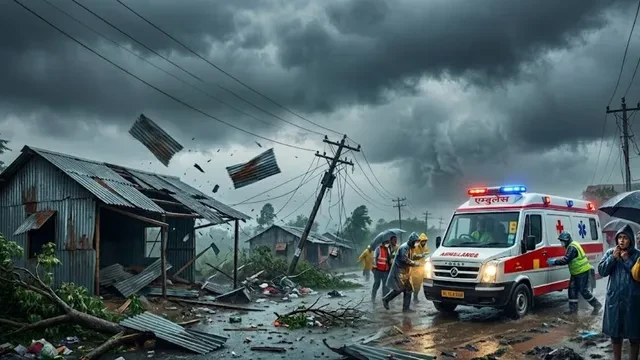 तेज आंधी में बड़ा हादसा, निर्माण स्थल की टिन उड़कर दंपती पर गिरी, गंभीर रूप से घायल