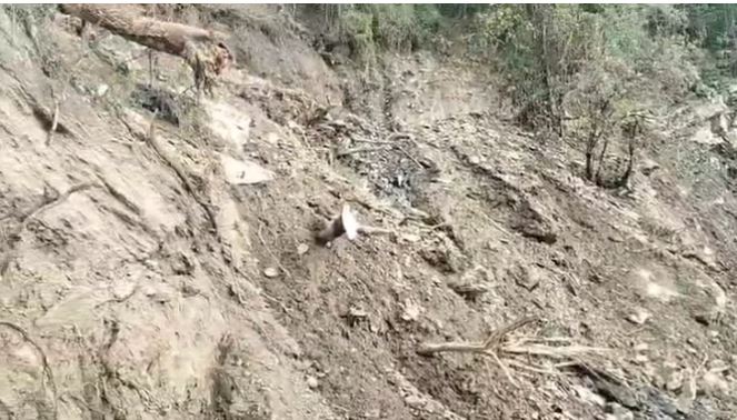 उत्तरकाशी: सड़क बनाने के लिए पहाड़ी काटने के दौरान भूस्खलन, मजदूरों ने भागकर बचाई जान