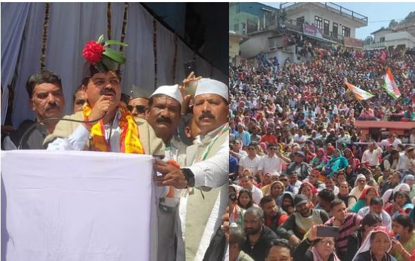 लोकसभा चुनाव: नामांकन के बाद गोदियाल ने किया जनसभा को संबोधित