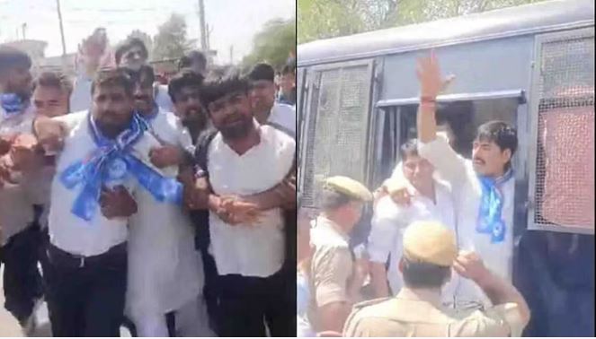 युवाओं की अनेक मांगों को लेकर एनएसयूआई ने झुंझुनू में किया प्रदर्शन