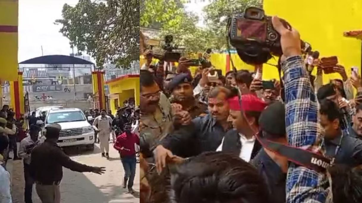 सीतापुर जेल में बंद आजम खान से मिलने पहुंचे अखिलेश यादव