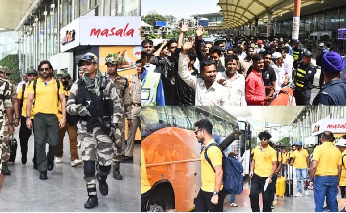 धोनी को देखने के लिए बेताब नजर आए फैंस, एयरपोर्ट पर लगी भीड़