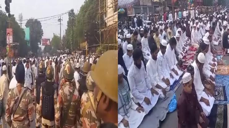 मेरठ: सड़क पर नमाज पढ़ने को लेकर पुलिस और नामाजियों में नोंकझोंक