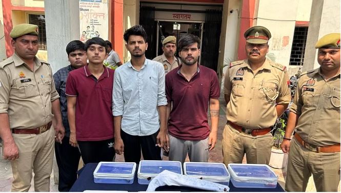 मुजफ्फरनगर: पुलिस के हत्थे चढ़े चार युवक, बेचने जा रहे थे अवैध हथियार