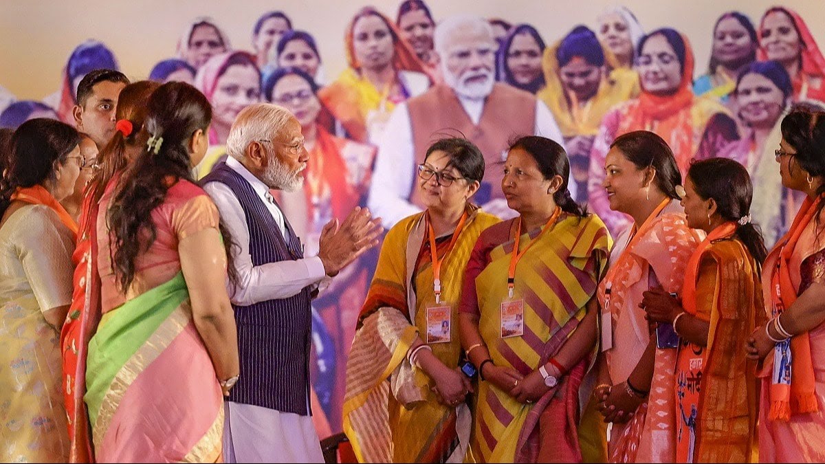 नारी शक्ति संवाद में बोले पीएम मोदी- इंडी की सरकार जहां, महिलाओं का जीना दुभर वहां